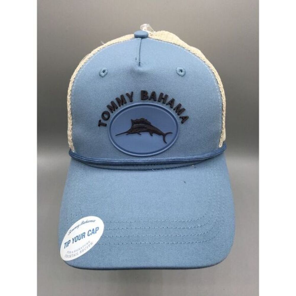 Tommy Bahama Blue Mens‎ Cocktail Recipe Trucker Hat NWT Adjustable Logo